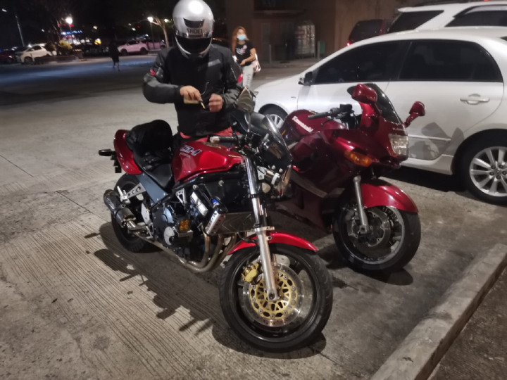 Night ride. near Taal volcano Philippines. cb1 and zzr600