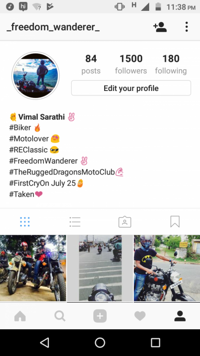 Bikers follow me on instagram