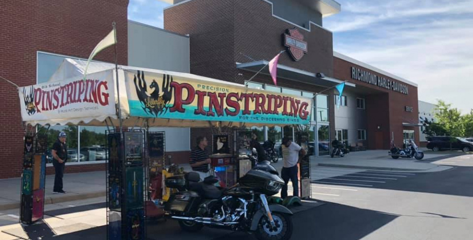 Letterfly Pinstriping at Richmond Harley-Davidson!