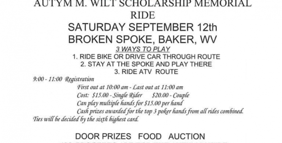 Autym M. Wilt Scholarship Memorial Ride