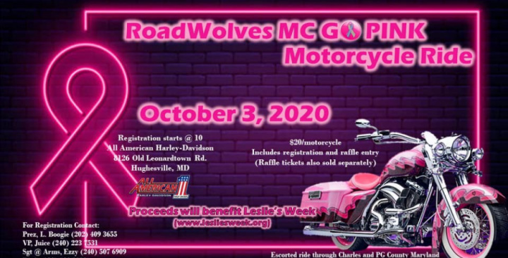 Roadwolves Go Pink Cancer fundraiser ride