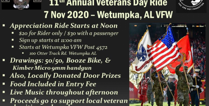 2020 11th Annual Veterans Day Appreciation Ride