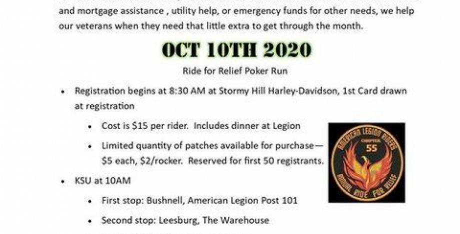 American Legion Riders 2nd Annual Ride For Relief