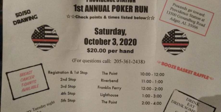 Antioch Volunteer Fire Department Providence Station 1st Annual Poker Run