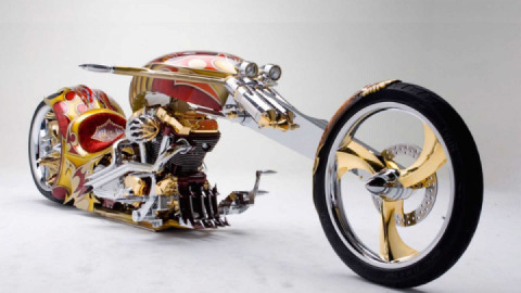 Nehmesis, the Yamaha Road Star Chopper Dripping in Gold and Shamelessness