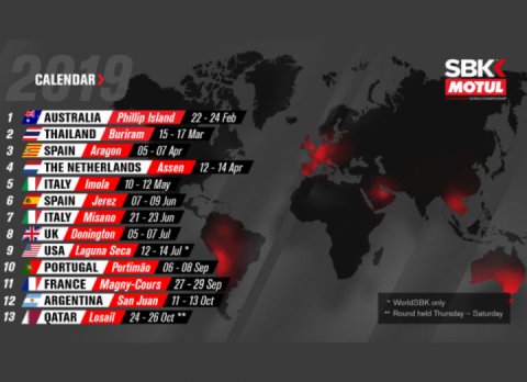 World Superbike Championship Finalizes 2019 Calendar by Adding Laguna Seca Round