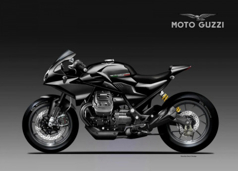 V85 Black eagle Guzzi concept by Oberdan Bezzi