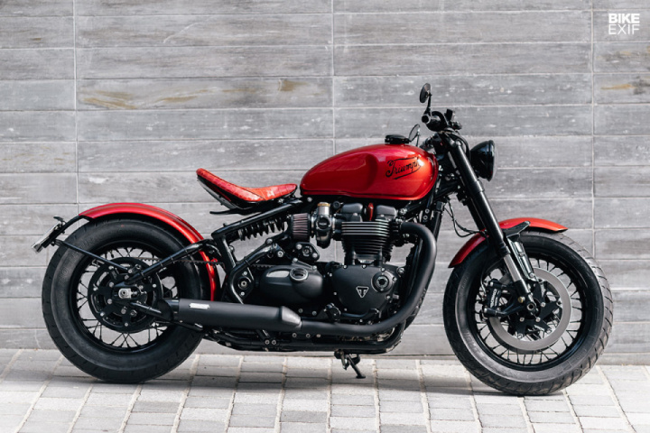 RED HOT: A BOBBED BONNEVILLE BOBBER HOT ROD FROM PARIS