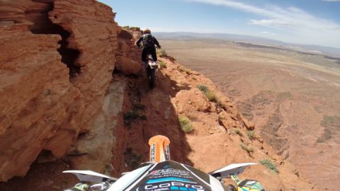 Off-Road Motorcycle Cliff Riding