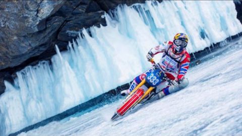 Ice Speedway Racing Over a Frozen Lake in Russia